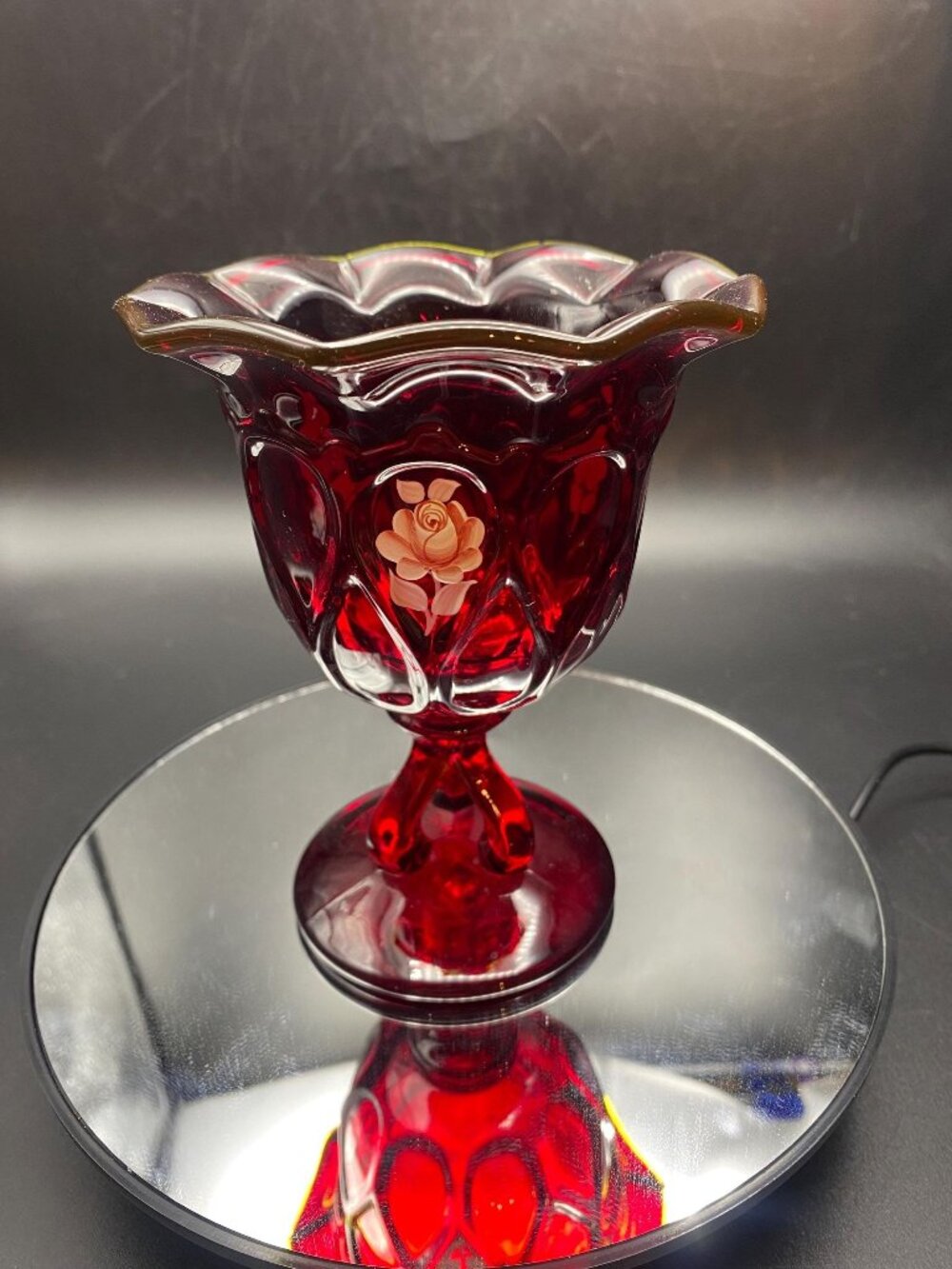 Westmoreland Amberina Chalice/Compote